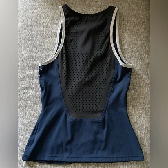 Adidas by Stella McCartney Barricade Black and Navy Tank Top - Picture 2 of 3